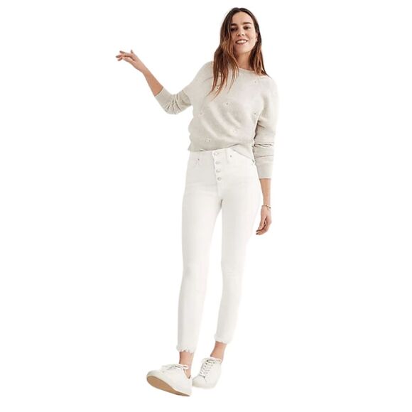Madewell 10" High-Rise Skinny Crop Jeans: Button-Front Edition Size 29 - Picture 1 of 7